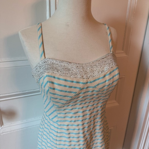 Lilly Pulitzer Women Remi Dress Blue Horizon Bayview Stripe 4 Metallic Strapless - Picture 3 of 16